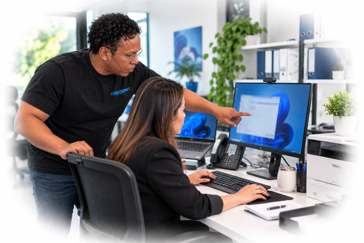 Technician troubleshooting software that is not working properly