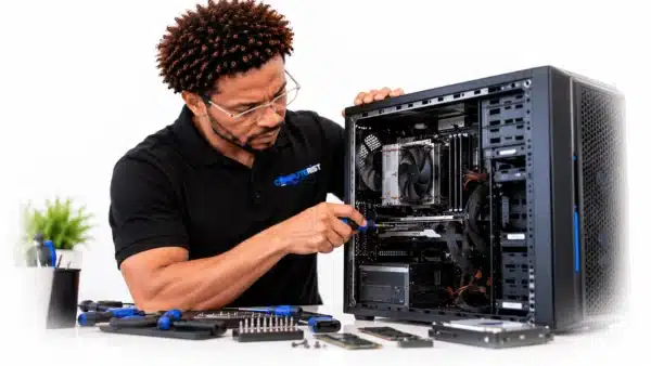 4 Computer Technician Repairing Desktop PC